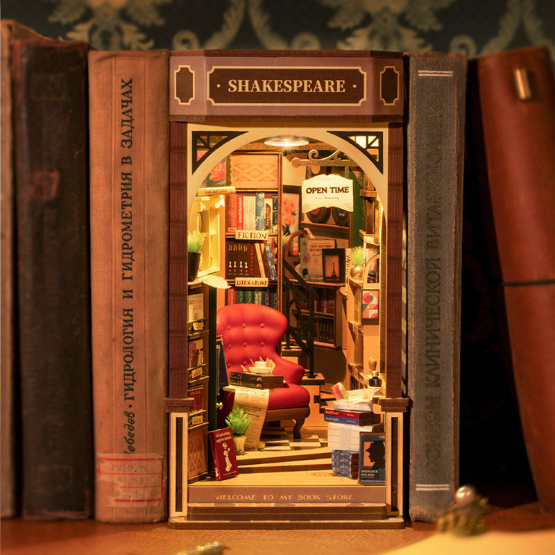 Rolife DIY Wooden Book Nook Shakespeare Bookstore
With LED Lights
Perfect for Christmas or Birthday Gifts