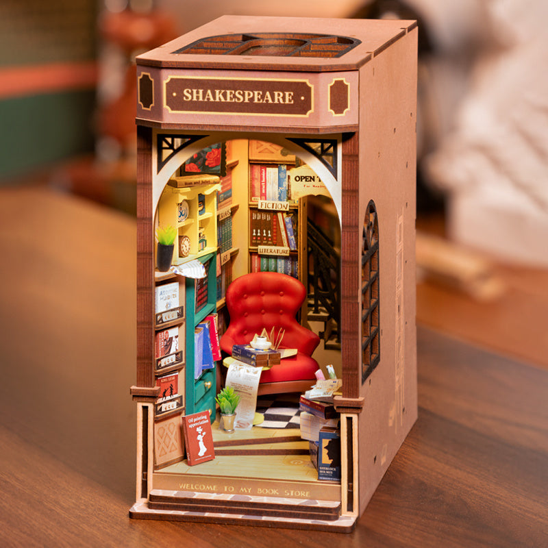 Rolife DIY Wooden Book Nook Shakespeare Bookstore
With LED Lights
Perfect for Christmas or Birthday Gifts