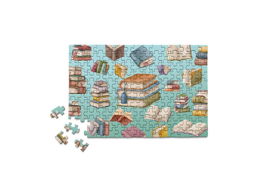 Book Collage Mini Jigsaw Puzzles