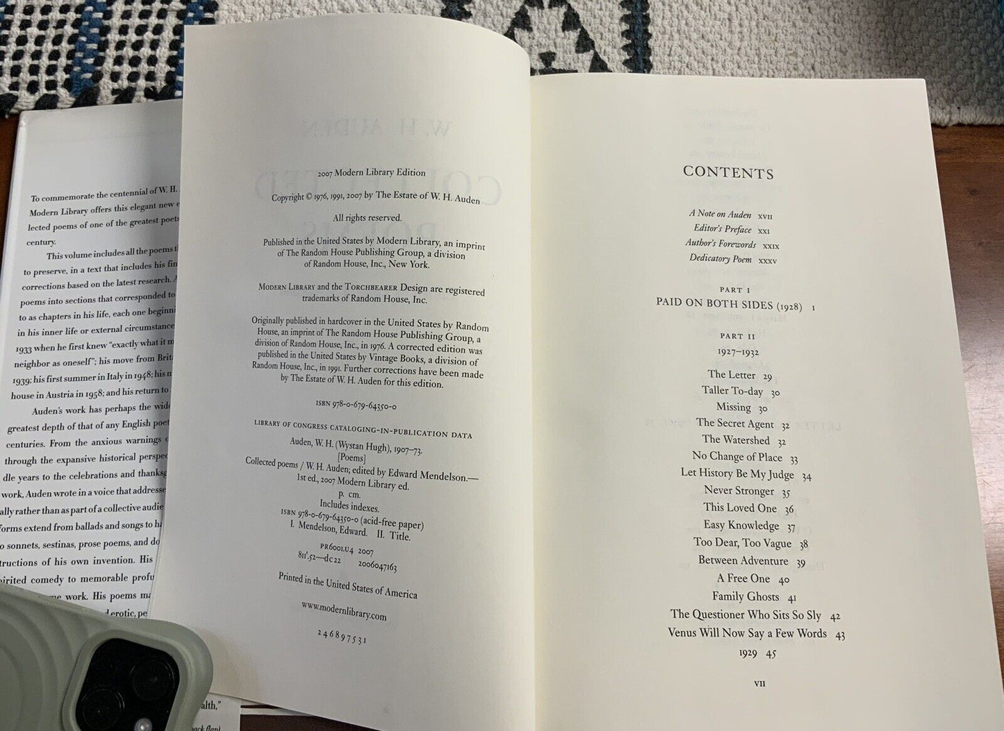 W.J. Auden Collected Poems | Modern Library)| 2007 | centennial - HC- VERY GOOD
