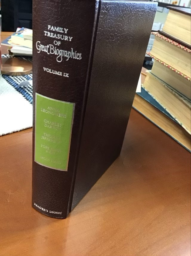 Reader's Digest Family Treasury of Great Biographies; Anna Leonowens, Charles Darwin,Thomas Jefferson, Pope John XXIII, Moss Hart- Volume IX *First Edition