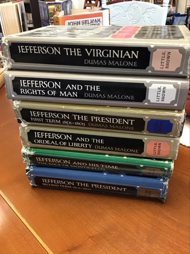 Jefferson And His Time 6 Volume Set- HCDJ In Acceptable Condition by Dumas Malone