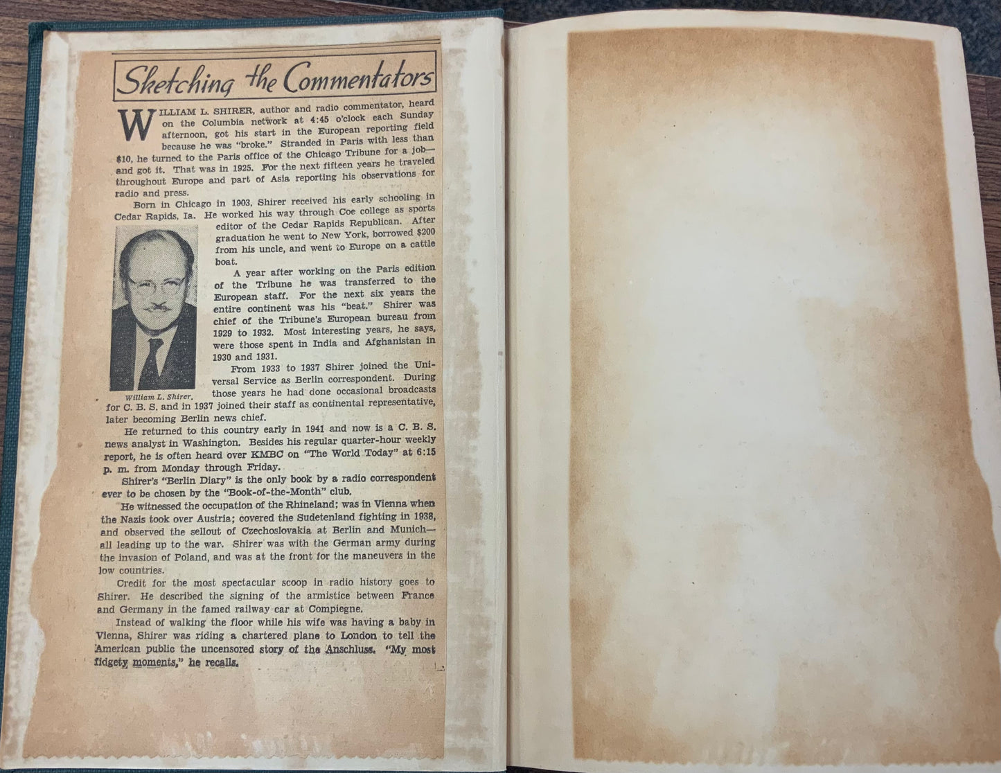 Berlin Diary: the Journal of a Foreign Correspondent 1934-1941 by William L Shirer