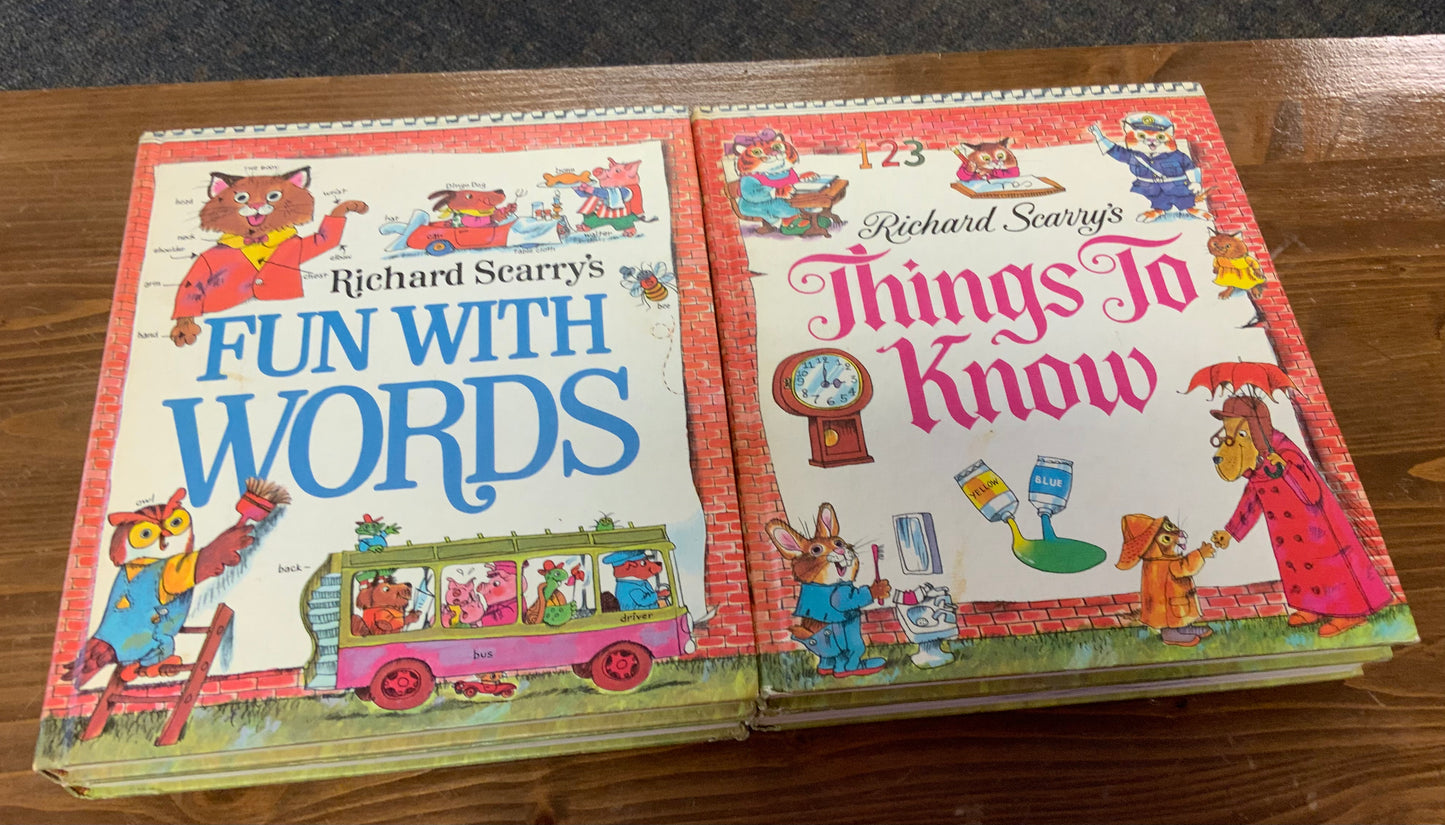 Richard Scarry’s Look & Learn Library 1971 Vintage Full Box Set Rare
