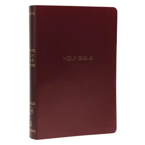 NKJV, Reference Bible, Center-Column Giant Print, Leather-Look, Burgundy, Red Letter Edition, Comfort Print