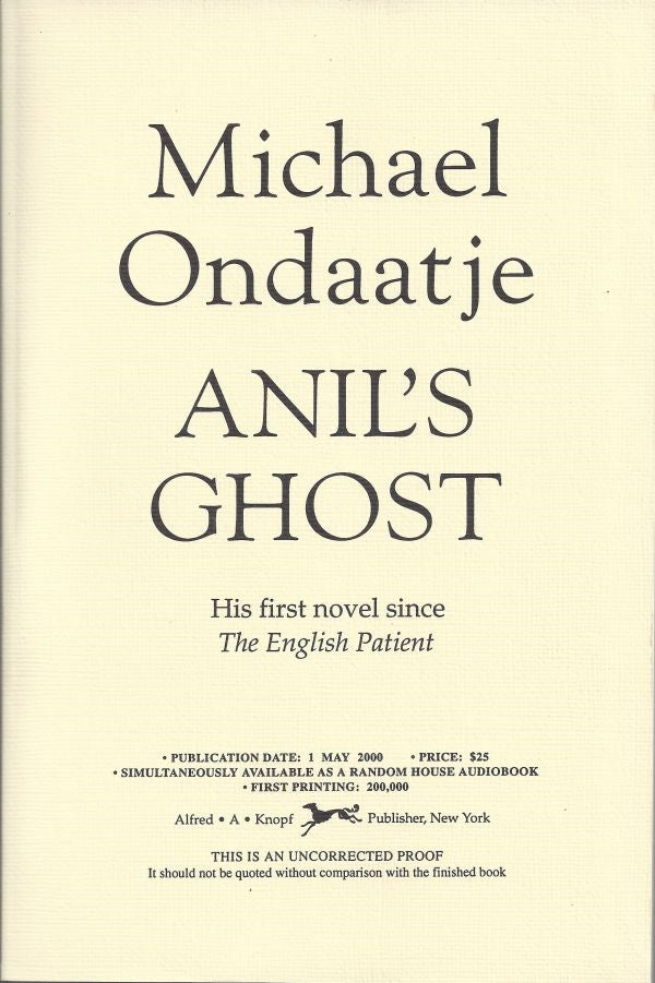 Anil's Ghost by Michael Ondaatje