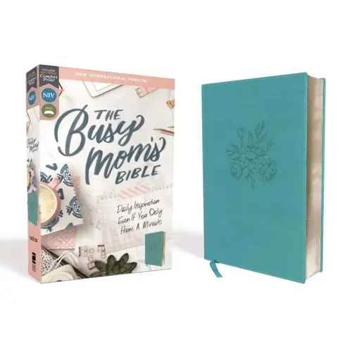 Niv, Busy Mom's Bible, Leathersoft, Teal, Red Letter Edition, Comfort Print: Daily Inspiration Even If You Only Have One Minute