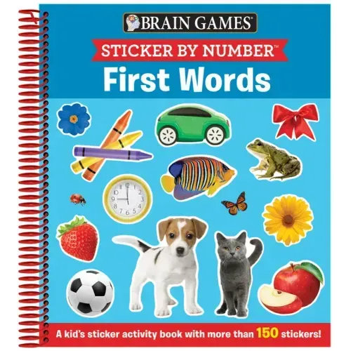 Brain Games - Sticker by Number: First Words (for Kids Ages 3-6): A Kid's Sticker Activity Book with More Than 150 Stickers!