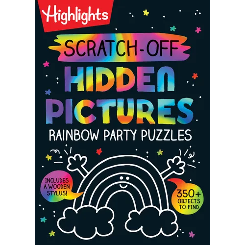 Scratch-Off Hidden Pictures Rainbow Party Puzzles: Over 350 Colorful Objects to Find in This Rainbow Puzzle Book for Kids Ages 6-9