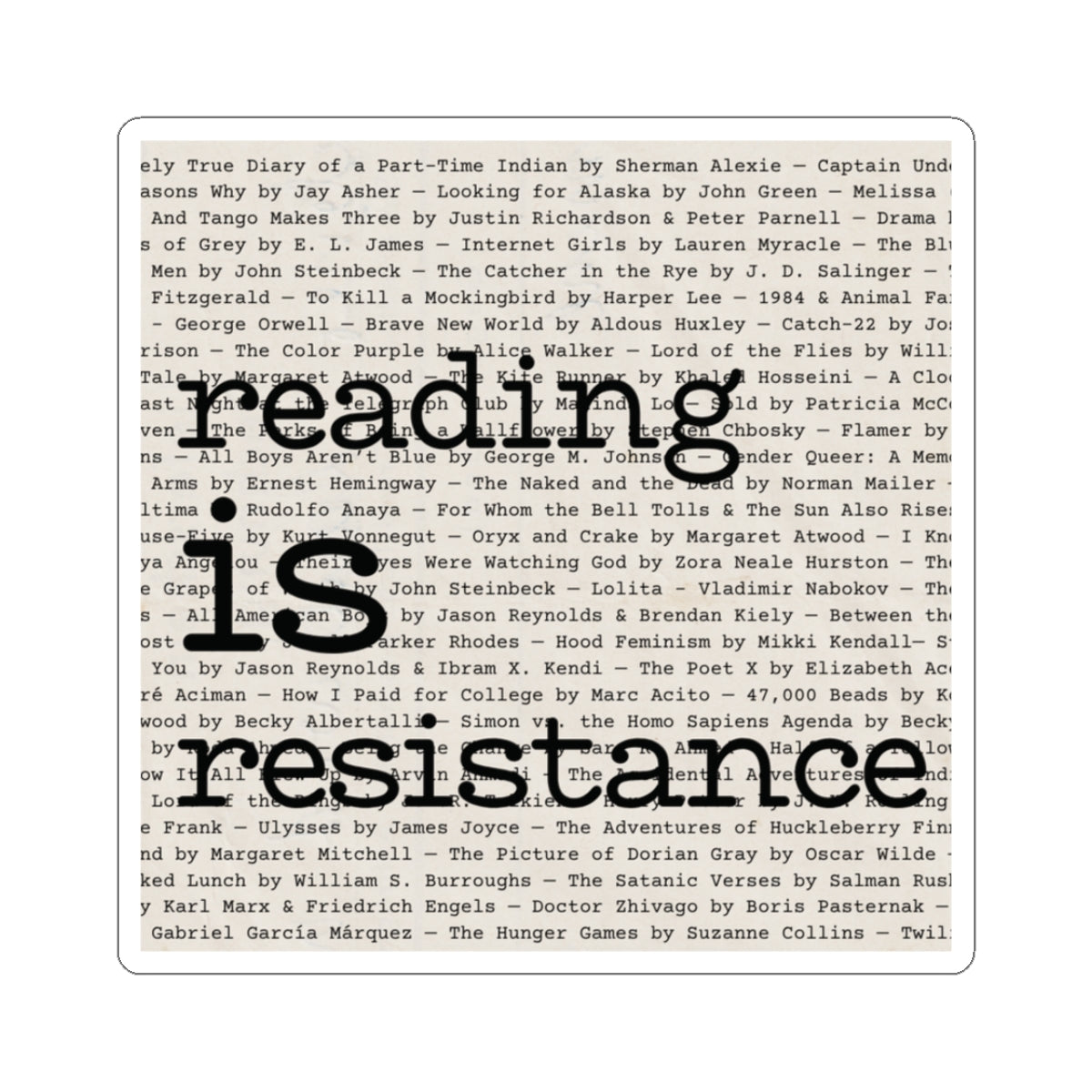 Literary “Reading is Resistance” Stickers - Inspirational Kiss-Cut Designs for Book Lovers