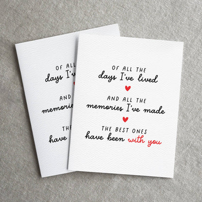 Anniversary Card, Romantic Birthday, Love Card