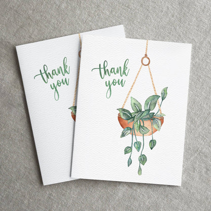 Plant Thank You Greeting Card, Botanical Card