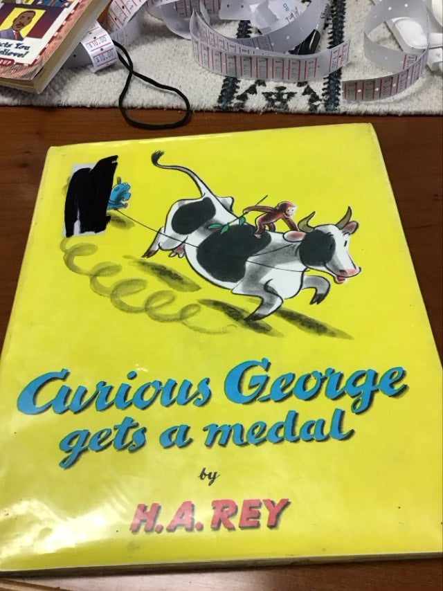 Curious George Gets a Medal by H. A. Rey * Ex Library Book
