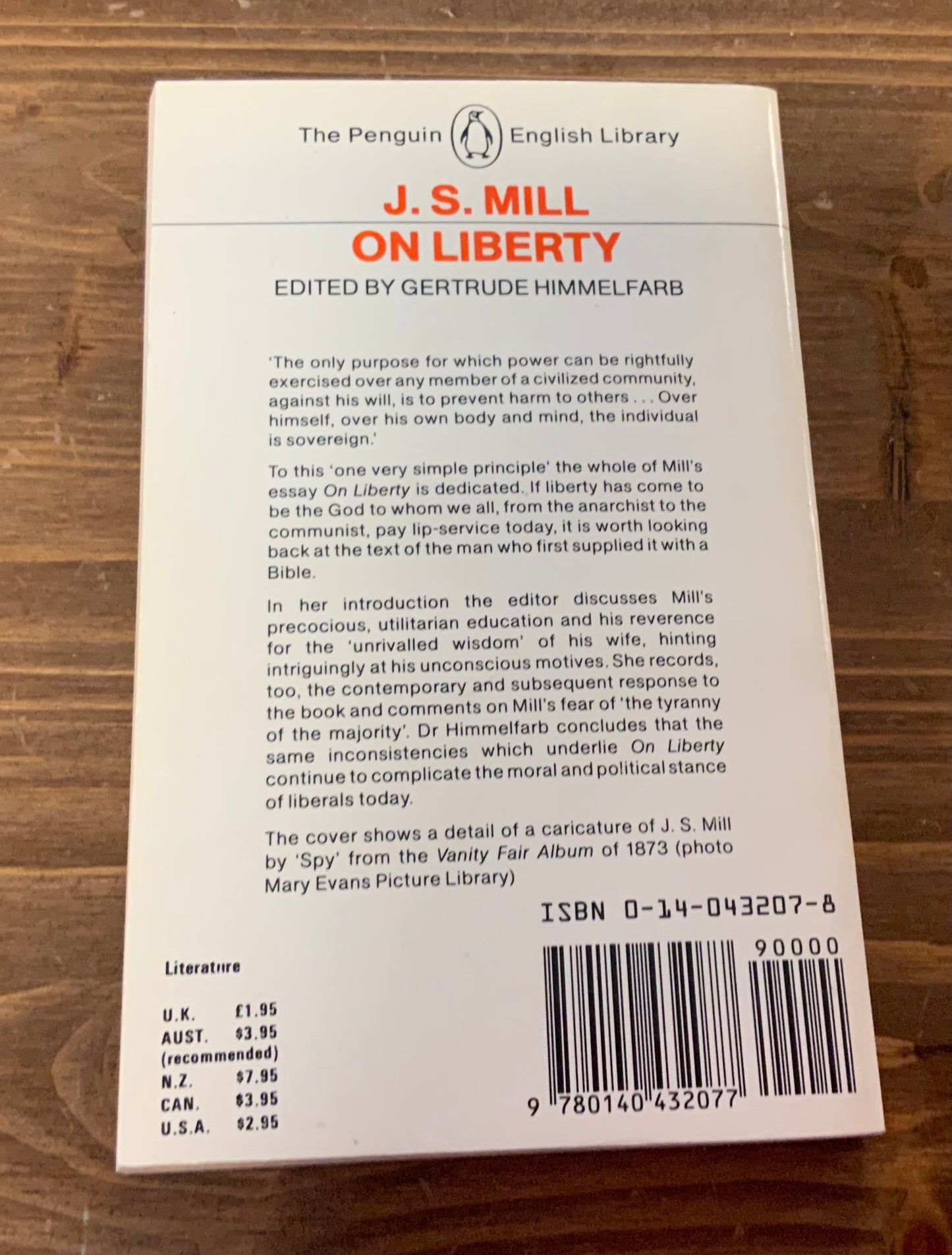 On Liberty by J.S. Mill Penguin English Library