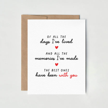Anniversary Card, Romantic Birthday, Love Card