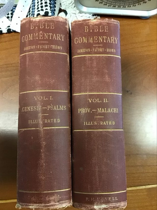Bible Commentary 2 Volume Set by David Brown Fausset, Robert Jamieson,A. R.  * Spine Separating