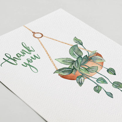 Plant Thank You Greeting Card, Botanical Card