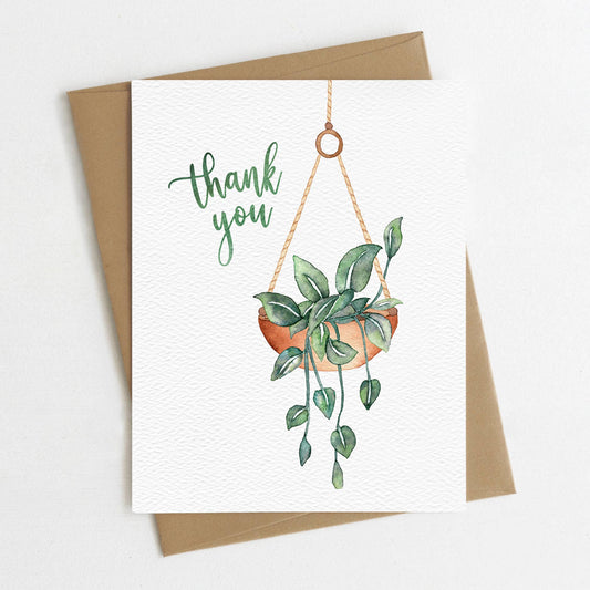 Plant Thank You Greeting Card, Botanical Card