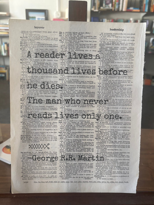 Literature Quote Dictionary Art Print 8.5 by 11 I Customization Available