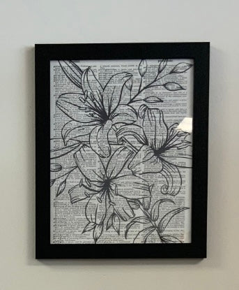 Floral Dictionary Art Print 8.5 by 11 I Customization Available
