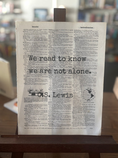 Literature Quote Dictionary Art Print 8.5 by 11 I Customization Available
