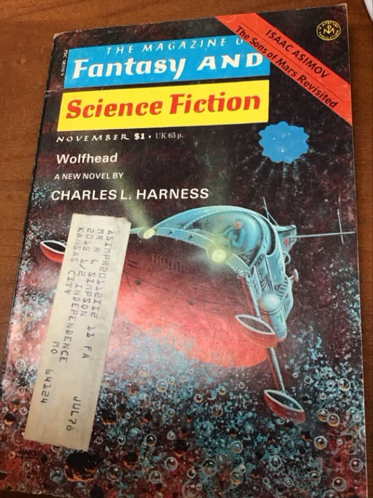 The Magazine Of Fantasy And Science Fiction; Nov ‘77 by Harness