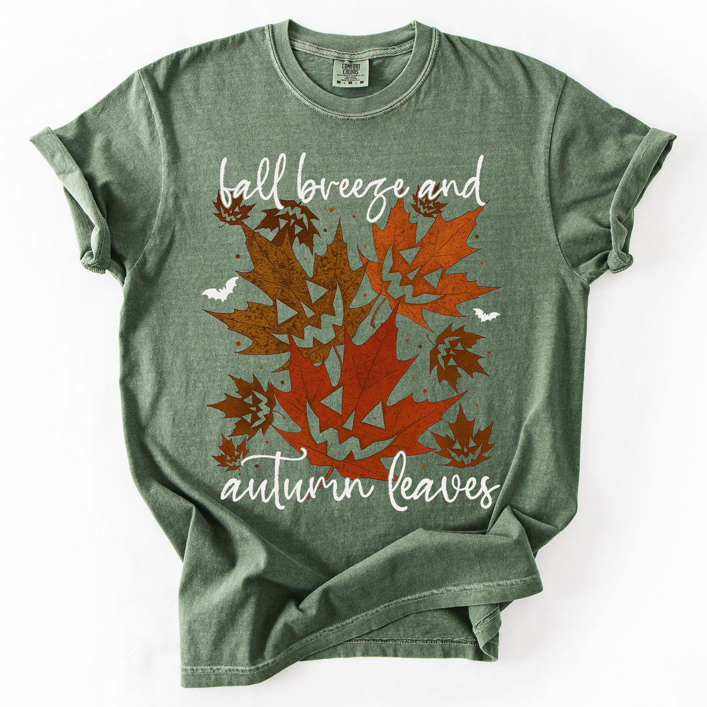 Fall Breeze and Autumn Leaves, Halloween, Comfort Colors T-Shirt