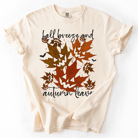 Fall Breeze and Autumn Leaves, Halloween, Comfort Colors T-Shirt