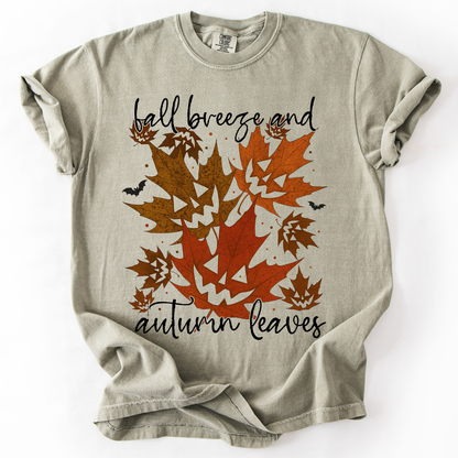 Fall Breeze and Autumn Leaves, Halloween, Comfort Colors T-Shirt