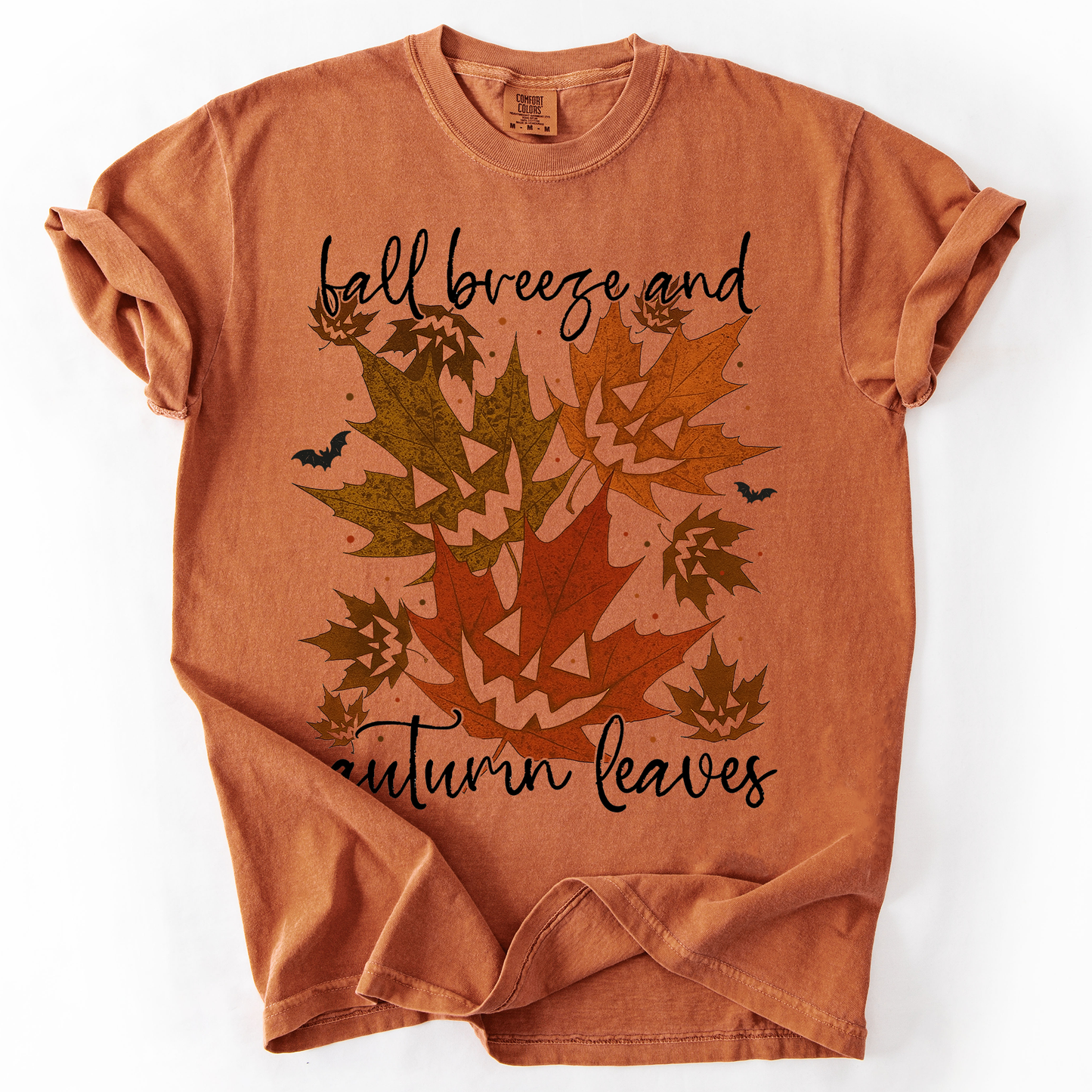 Fall Breeze and Autumn Leaves, Halloween, Comfort Colors T-Shirt