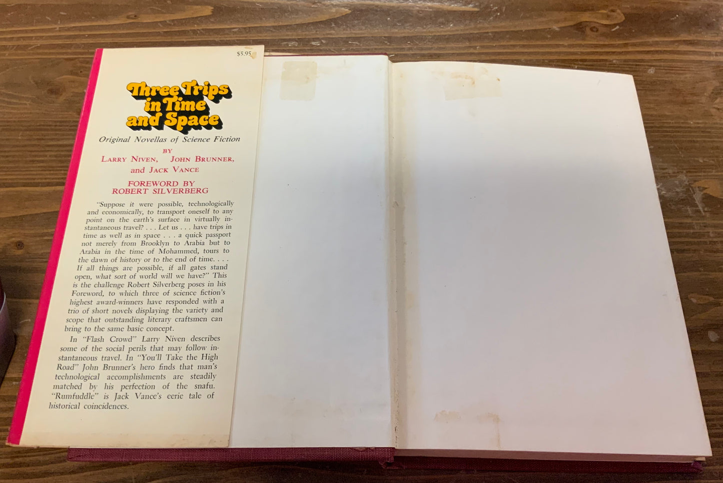 Three Trips in Time and Space Novella in Science Fiction by Larry Niven John Bruner and Jack Vance DJHD vintage good