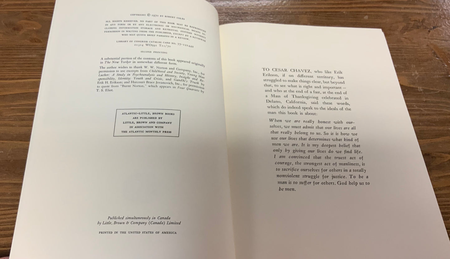 Erik H. Erickson The Growth of His Work by Robert Coles
1970 Second Printing vintage hardcover