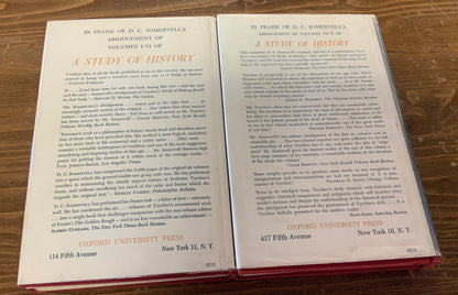A Study of History by Arnold J Toynbee 2 volumes DJHC Vols I-VI & VII-X 1947
