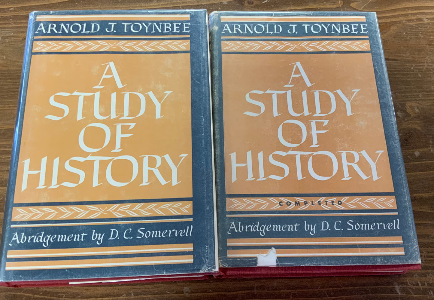 A Study of History by Arnold J Toynbee 2 volumes DJHC Vols I-VI & VII-X 1947