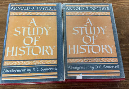 A Study of History by Arnold J Toynbee 2 volumes DJHC Vols I-VI & VII-X 1947