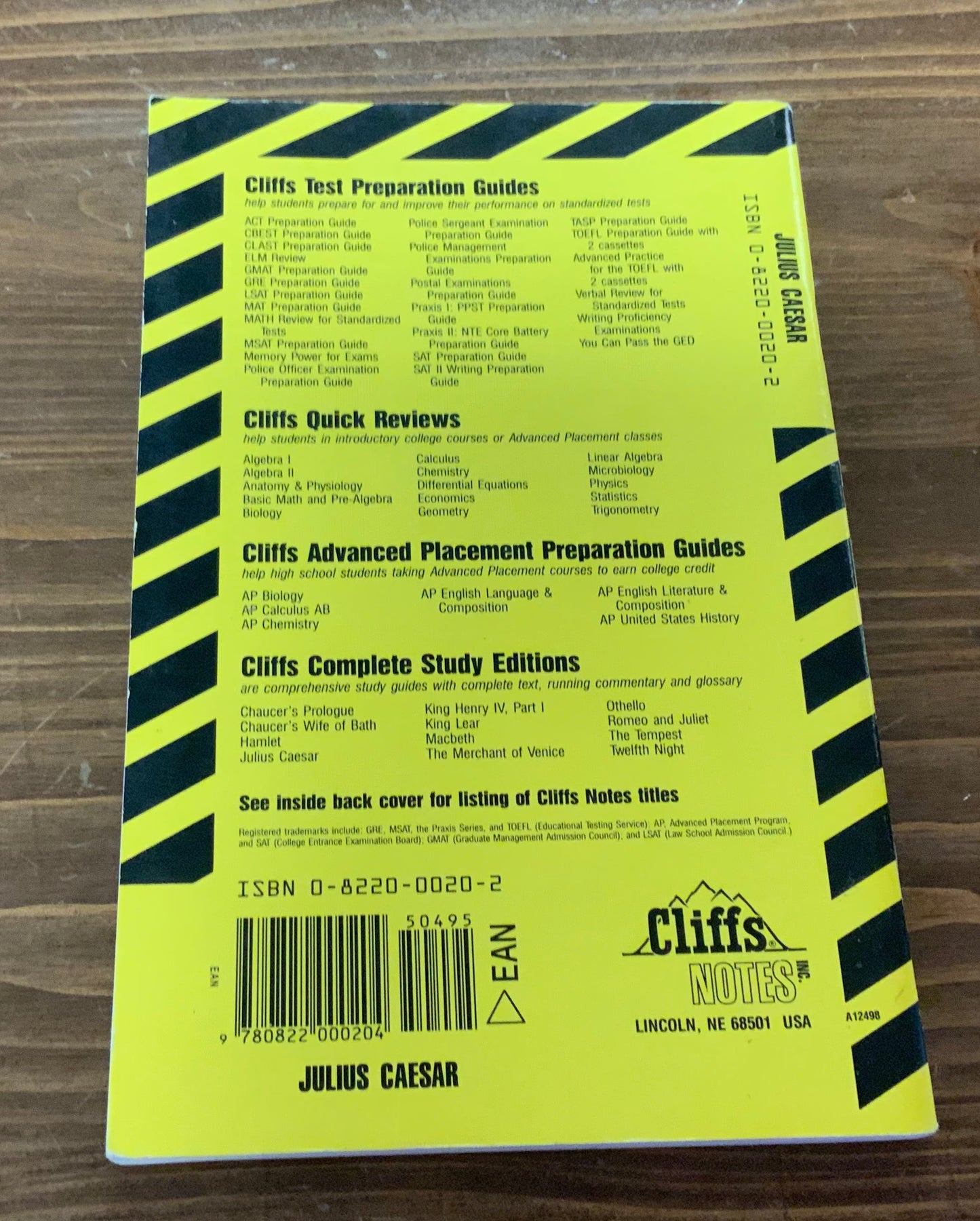CliffsNotes on Shakespeare's Julius Caesar