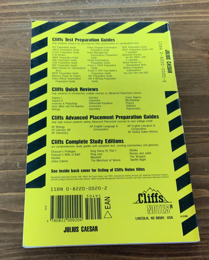 CliffsNotes on Shakespeare's Julius Caesar
