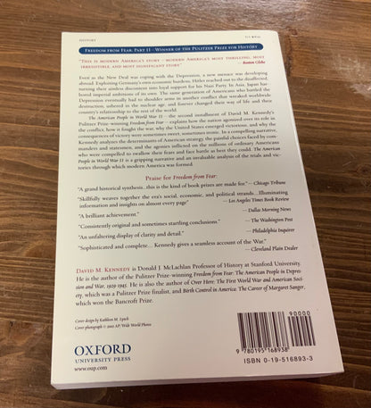 The American People in World War II: Freedom from Fear, Part Two (Oxford History of the United States) by David M. Kennedy
