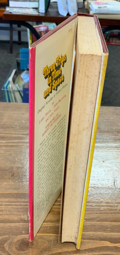 Three Trips in Time and Space Novella in Science Fiction by Larry Niven John Bruner and Jack Vance DJHD vintage good
