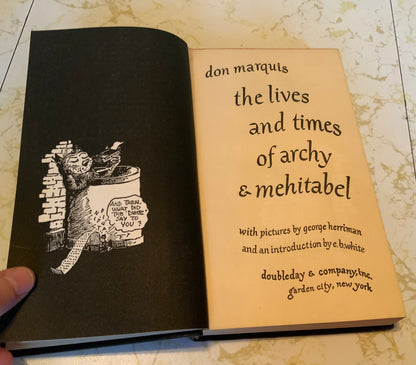 The Lives and Times of Archy and Mehitabel by Don Marquis HC