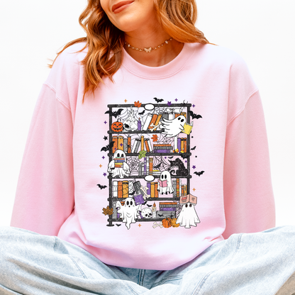 Reading Ghosts, Bookish, Library, Spooky, Halloween, Booktok, Trending Graphic Sweatshirt