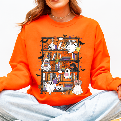 Reading Ghosts, Bookish, Library, Spooky, Halloween, Booktok, Trending Graphic Sweatshirt