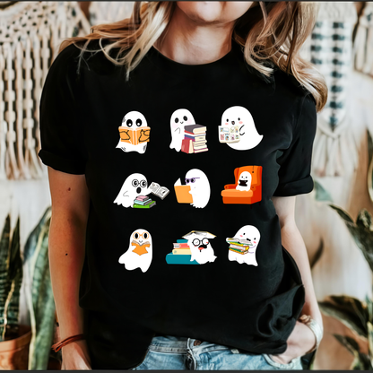 Reading Ghosts, Halloween, Trending Tshirt, Witch, Spooky, Bookish, Booktok, Graphic Tee, Tshirt