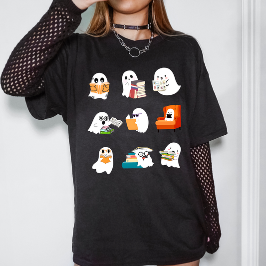 Reading Ghosts, Halloween, Trending Tshirt, Witch, Spooky, Bookish, Booktok, Graphic Tee, Tshirt