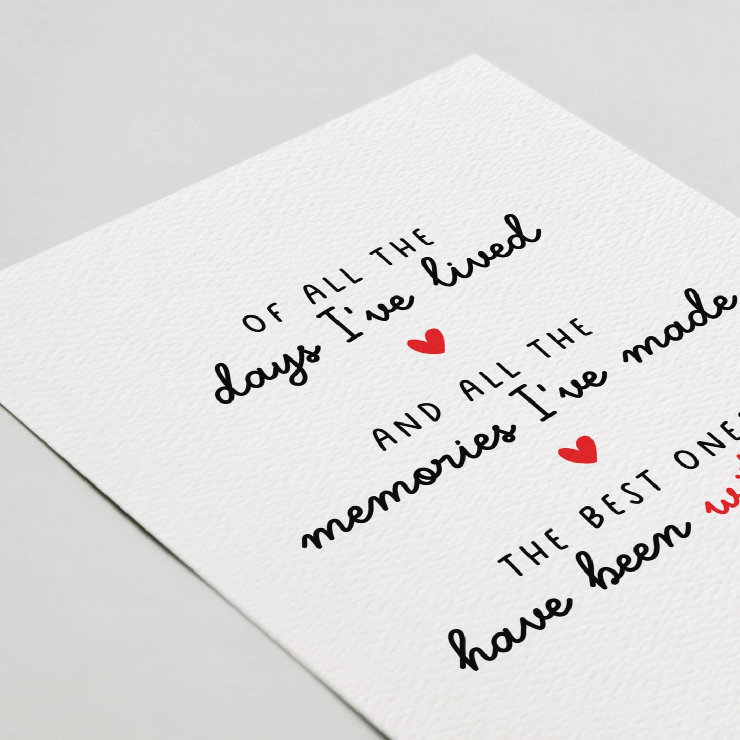 Anniversary Card, Romantic Birthday, Love Card