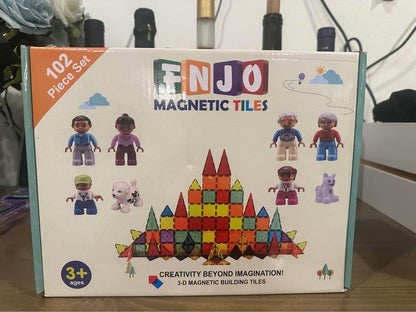 Magnetic Tiles, 102PCS Magnet Building Set, Magnetic Building Blocks,Construction STEM Toys For Kids, Gift For Boys Girls