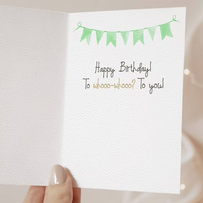 Happy Birthday Card, Cute Owl, Funny Birthday Card