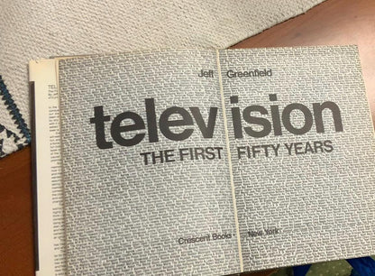 Vintage Television Coffee Table Book | Television: The First Fifty Years by Jeff Greenfield | pop culture book | vintage coffe table book